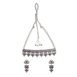 Navratri Oxidised Silver Jewellery Combo Set – Enamel Necklace Anklet Ring Bracelet and Earrings | Ethnic Style | Gift for Women
