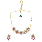 Navratri Jewellery Combo Set – Enamel Mirror Work Necklace Kada and Two Pairs of Earrings | Ethnic Style | Gift for Women