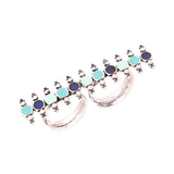 Navratri Oxidised Silver Jewellery Combo Set – Enamel Layered Necklace Ring Bracelet and Earrings | Ethnic Style | Gift for Women