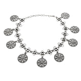 Navratri Oxidised Silver Jewellery Combo Set – Floral Necklace Earrings Anklet and Ring | Ethnic Style | Gift for Women