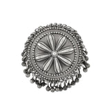 Navratri Oxidised Silver Jewellery Combo Set – Floral Maang Tikka and Ring | Ethnic Style | Gift for Women
