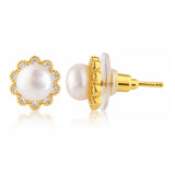Pearl Essentials Elara Pearl CZ Stud Earrings