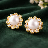 Pearl Essentials Elara Pearl CZ Stud Earrings