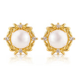 Pearl Essentials Aurelle Pearl CZ Stud Earrings