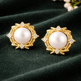 Pearl Essentials Aurelle Pearl CZ Stud Earrings