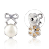 Pearl Essentials Elira Bow Pearl CZ Stud Earrings