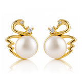 Pearl Essentials Elowyn Pearl Swan Stud Earrings