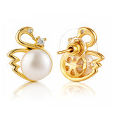 Pearl Essentials Elowyn Pearl Swan Stud Earrings