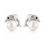 Pearl Essentials Elara Dolphin Pearl Stud Earrings