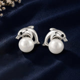 Pearl Essentials Elara Dolphin Pearl Stud Earrings