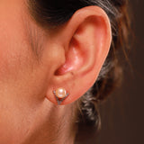 Pearl Essentials Elira Chevron Pearl CZ Stud Earrings