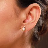 Pearl Essentials Elira Crown Pearl CZ Stud Earrings