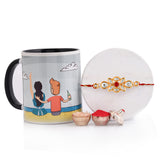 Kundan Style Rakhi Gift Set with Printed Coffee Mug