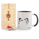 Designer Rakhi Gift Set with Printed Coffee Mug