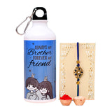 Designer Rakhi Gift Set with Printed Water Bottle