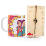 Traditional Peacock Rakhi Combo Set With Mug For Brother