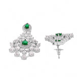 Sparkling Elegance Green and White CZ Jewellery Set
