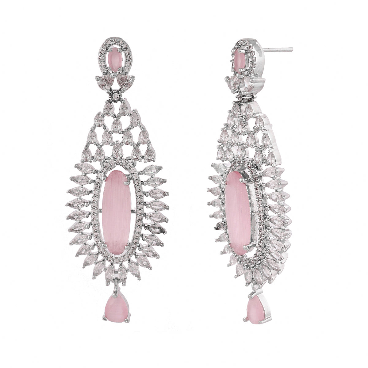 Cwwzircons High Quality Gorgeous Rose Pink Sapphire Silver Big Long Drop  Wedding Earrings For Women Fashion Brand Jewelry Cz646 - Drop Earrings -  AliExpress