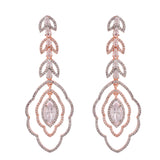 Sparkling Elegance Floral Motifs CZ Drop Earrings