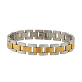 Signature Axis Dual Tone Link Mens Bracelet