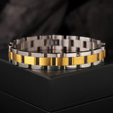 Signature Axis Dual Tone Link Mens Bracelet
