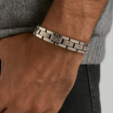 Signature Matrix Silver Link Mens Bracelet