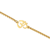 Signature Om Gold Link Mens Bracelet
