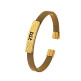 Signature Divine Gold Cuff Mens Bracelet