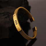Signature Divine Gold Cuff Mens Bracelet