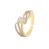 Gold Elegance Elara CZ Statement Ring