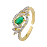 Gold Elegance Emerald Bloom Statement Ring