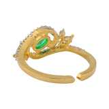 Gold Elegance Emerald Bloom Statement Ring