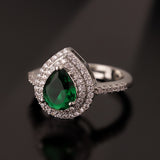 Sparkling Elegance Emerald Dew Statement Ring