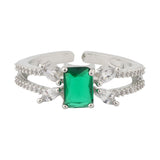 Sparkling Elegance Emerald Harmony Statement Ring