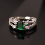 Sparkling Elegance Emerald Harmony Statement Ring