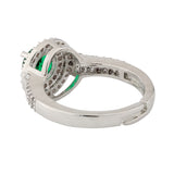 Sparkling Elegance Emerald Halo Statement Ring