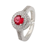 Sparkling Elegance Ruby Halo Statement Ring