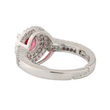 Sparkling Elegance Ruby Halo Statement Ring