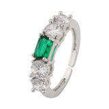 Sparkling Elegance Emerald Radiance Statement Ring