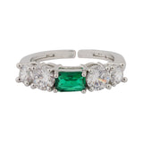 Sparkling Elegance Emerald Radiance Statement Ring