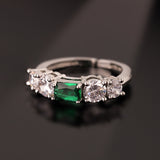 Sparkling Elegance Emerald Radiance Statement Ring
