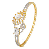 Gold Elegance Celeste Leaf Cz Bracelet