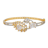 Gold Elegance Celeste Leaf Cz Bracelet