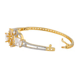 Gold Elegance Celeste Leaf Cz Bracelet