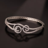 Sparkling Elegance Serene Swirl American Diamond Bracelet