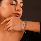 Sparkling Elegance Serene Swirl American Diamond Bracelet