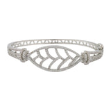 Sparkling Elegance Aural Leaf American Diamond Bracelet