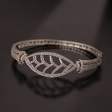 Sparkling Elegance Aural Leaf American Diamond Bracelet
