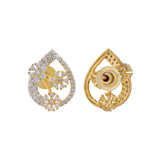 Gold Elegance Blossom Aura American Diamond Pendant Set