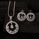 Sparkling Elegance Crystal Halo Pendant Set